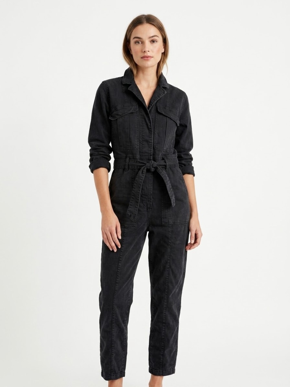 Alex Mill Expedition Jumpsuit Washed Black Utility Coverall Size XS
